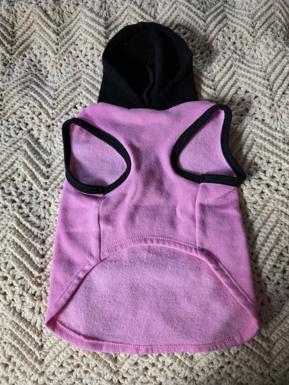 Pink & Black Small Pet Hoodie with Holographic Ghosts